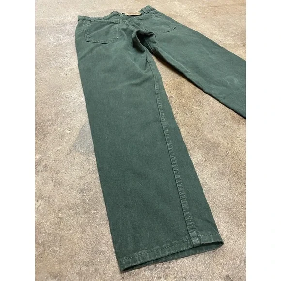 Vintage Levis 555 Jeans Mens 30x30 Green Relaxed Fit Straight Leg USA 90s